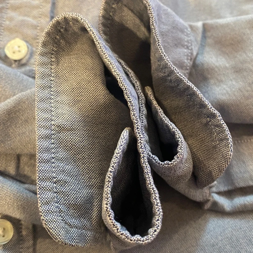 Supreme Light Blue Denim Button-Down Shirt — Red Logo — Men’s Large - Picture 12 of 12